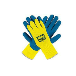 GUANTES TEJIDOS DE SEGURIDAD TERRY FLUOCON BAÑO DE LATEX SERVUS